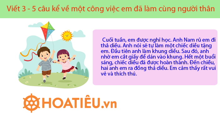 Việt 3 đến 4 câu kể về một công việc em đã làm cùng người thân lớp 3 Gallery 2