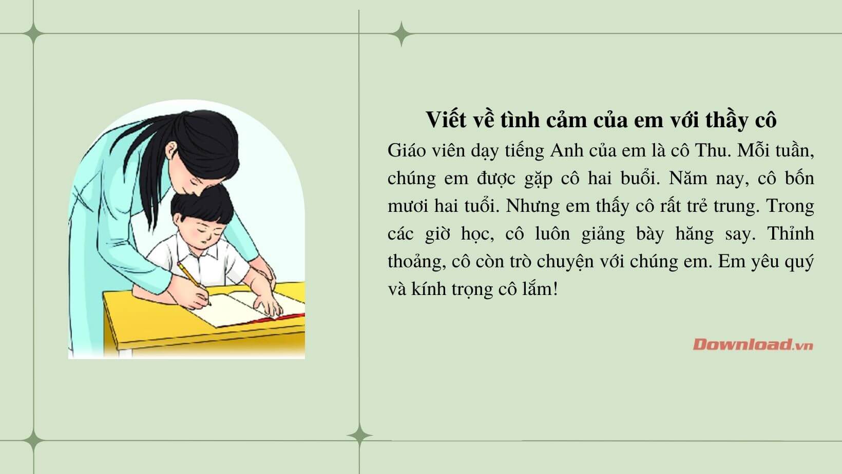 Tình cảm của em với thầy cô