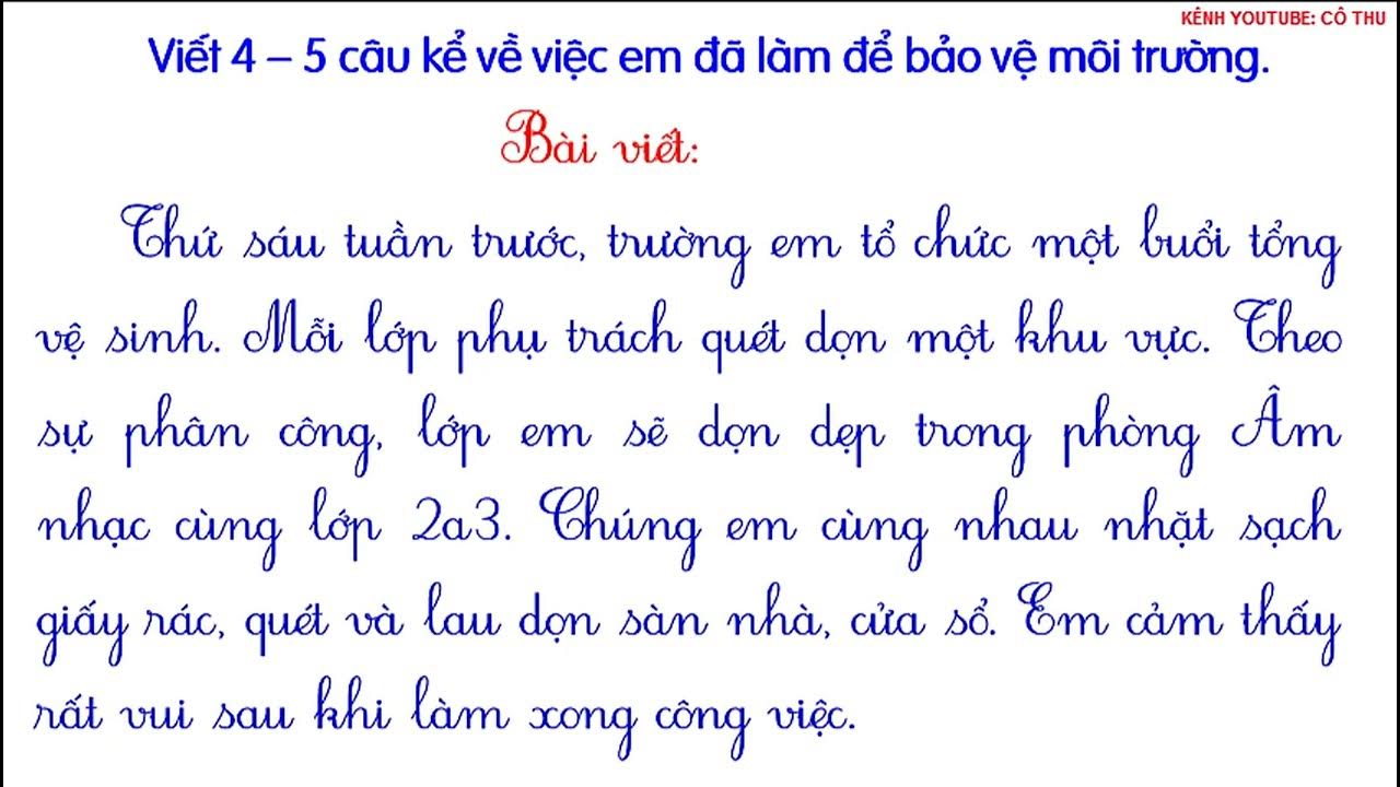 Bài Văn Bảo Vệ Môi Trường