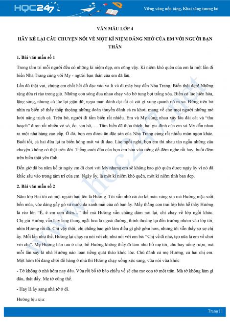 Kỉ niệm đáng nhớ với người bạn thân