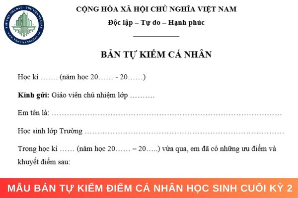 Viết Bản Tự Kiểm Điểm Cuối Năm Học Sinh Gallery 1