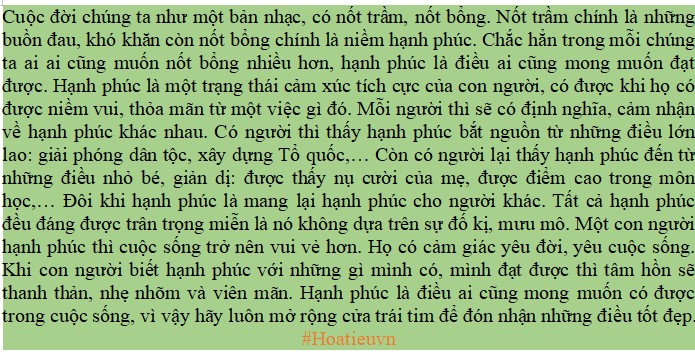 Quan niệm về hạnh phúc
