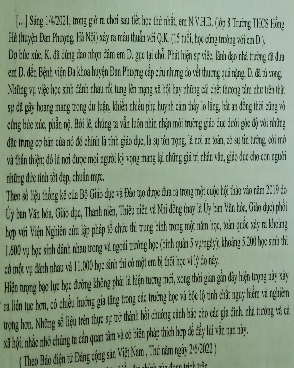 Viết đoạn văn 200 chữ về bạo lực học đường Gallery 2