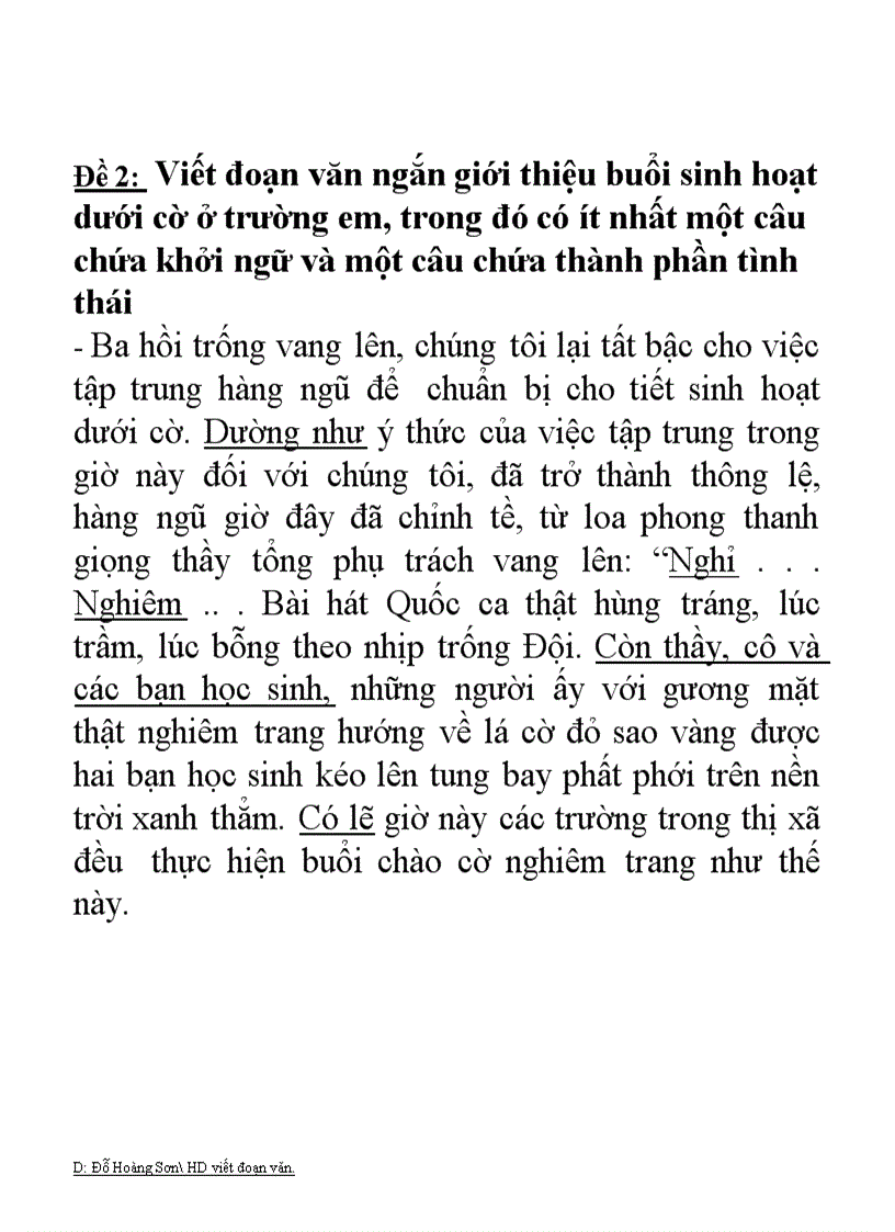 Viết Đoạn Văn Có Sử Dụng Thành Phần Biệt Lập