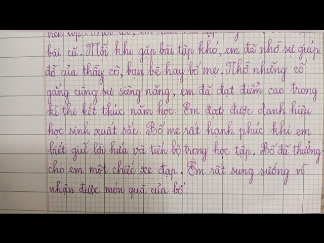 Viết đoạn văn kể về việc em giữ lời hứa với cha mẹ lớp 3