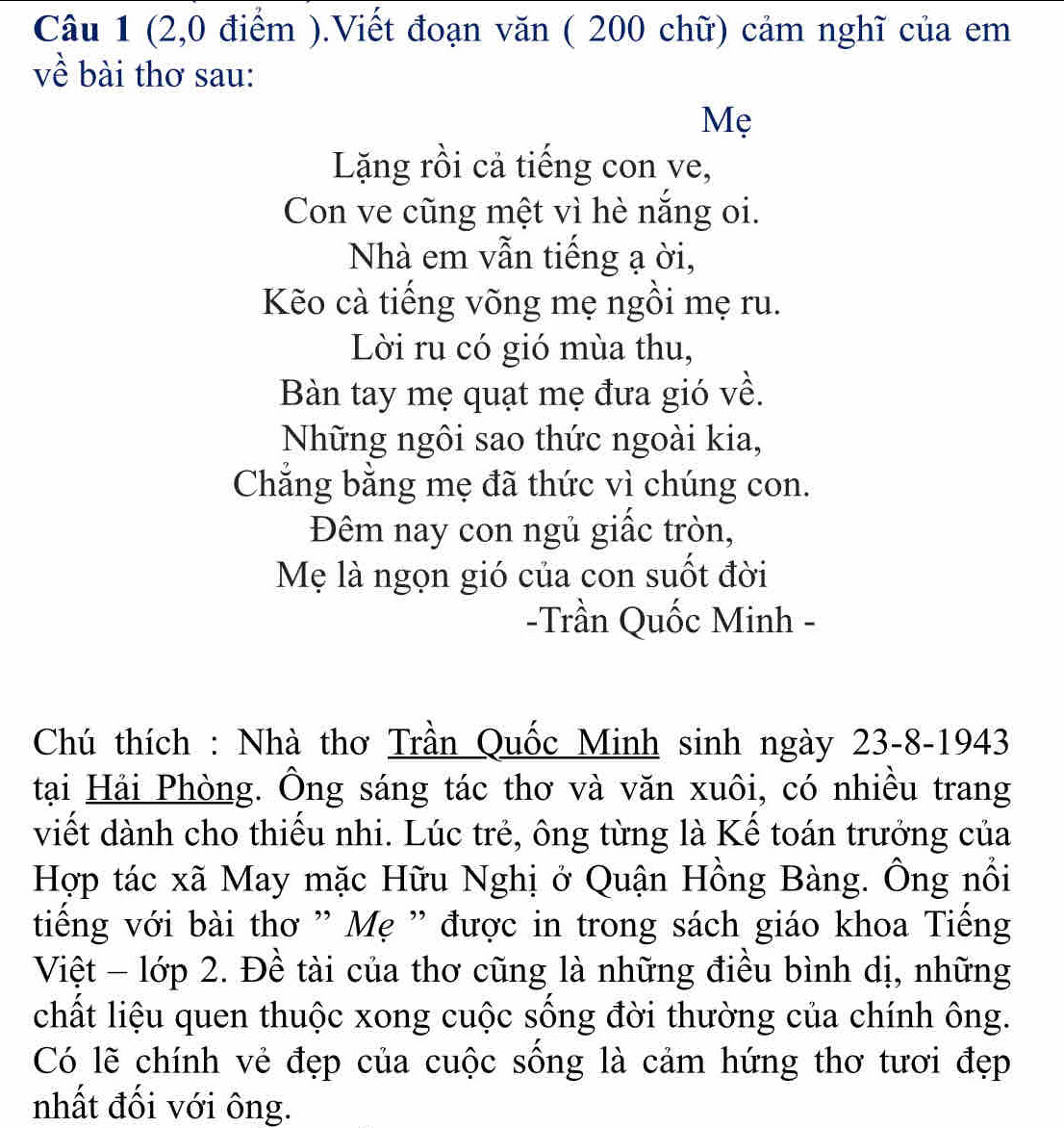 Cảm xúc về bài thơ Mẹ của Trần Quốc Minh Gallery 2