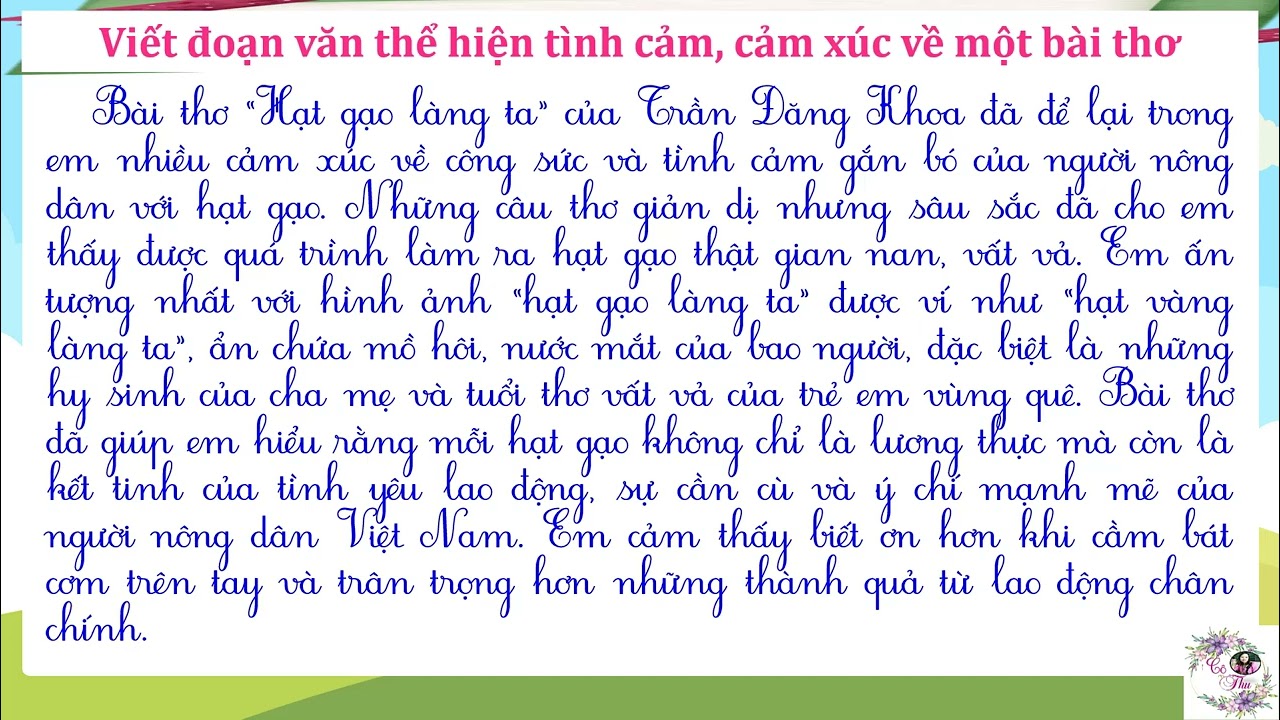 Cảm xúc về đoạn thơ yêu thích Gallery 2