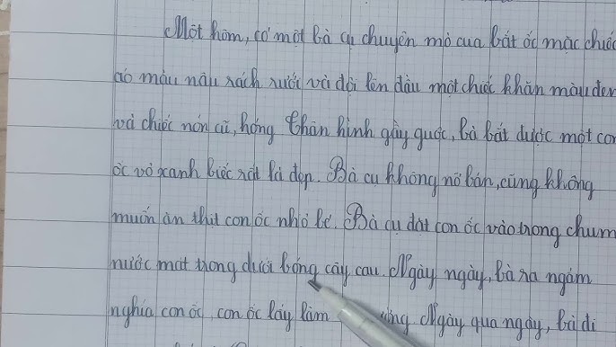 Viết đoạn văn nàng tiên ốc lớp 4