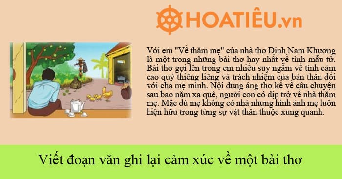 Viết đoạn văn nêu cảm nhận về một đoạn thơ lớp 6 Gallery 2