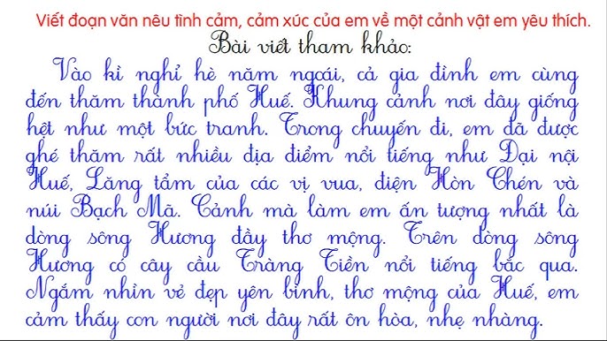 Viết đoạn văn nêu tình cảm cảm xúc về cảnh vật