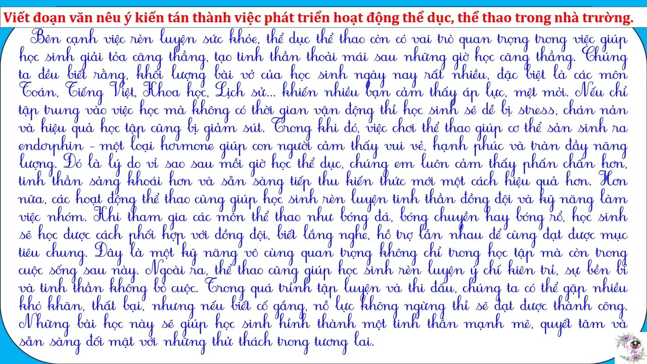 Việc phát triển hoạt động thể dục thể thao trong nhà trường là vô cùng cần thiết