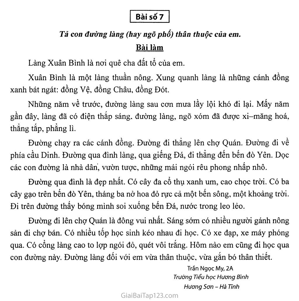 Viết đoạn văn tả con đường làng em