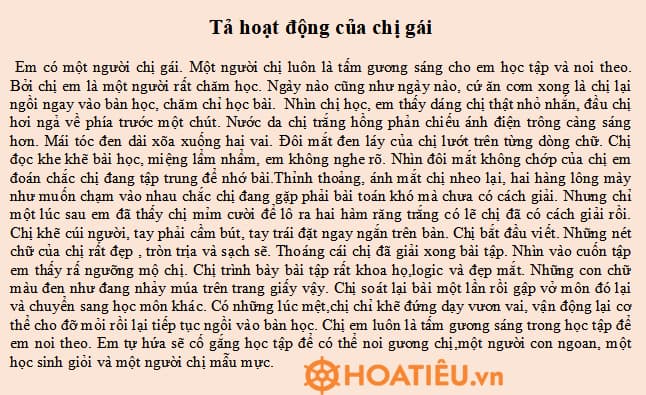 Viết đoạn văn tả hoạt động của mẹ lớp 5