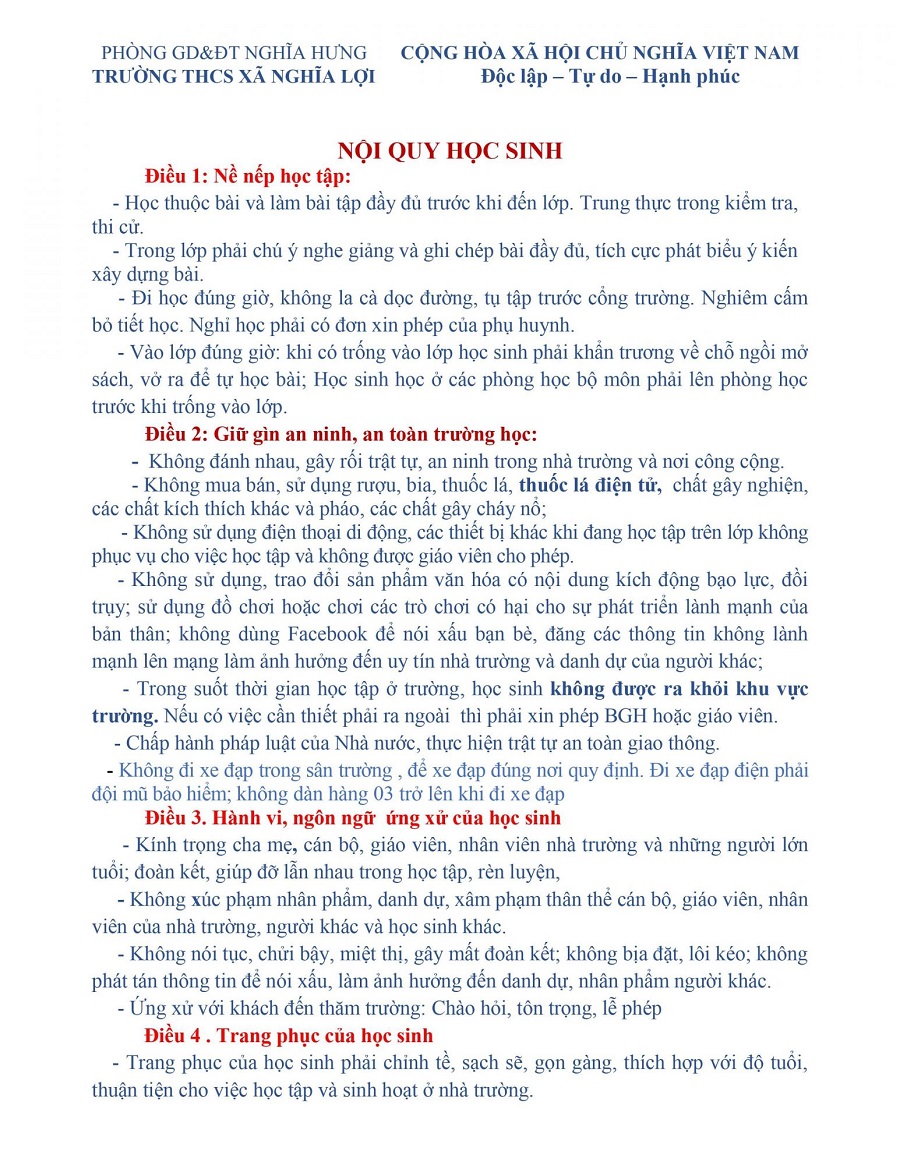 Viết đoạn văn về chấp hành nội quy nhà trường