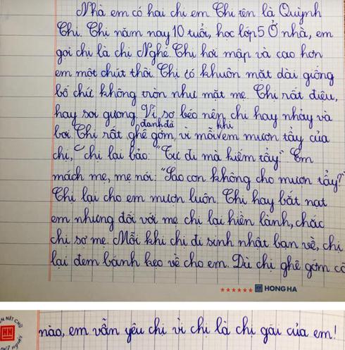 Viết đoạn văn về chị gái