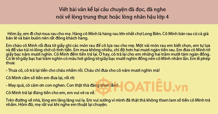 Viết đoạn văn về lòng trung thực lớp 4 ngắn nhất Gallery 2