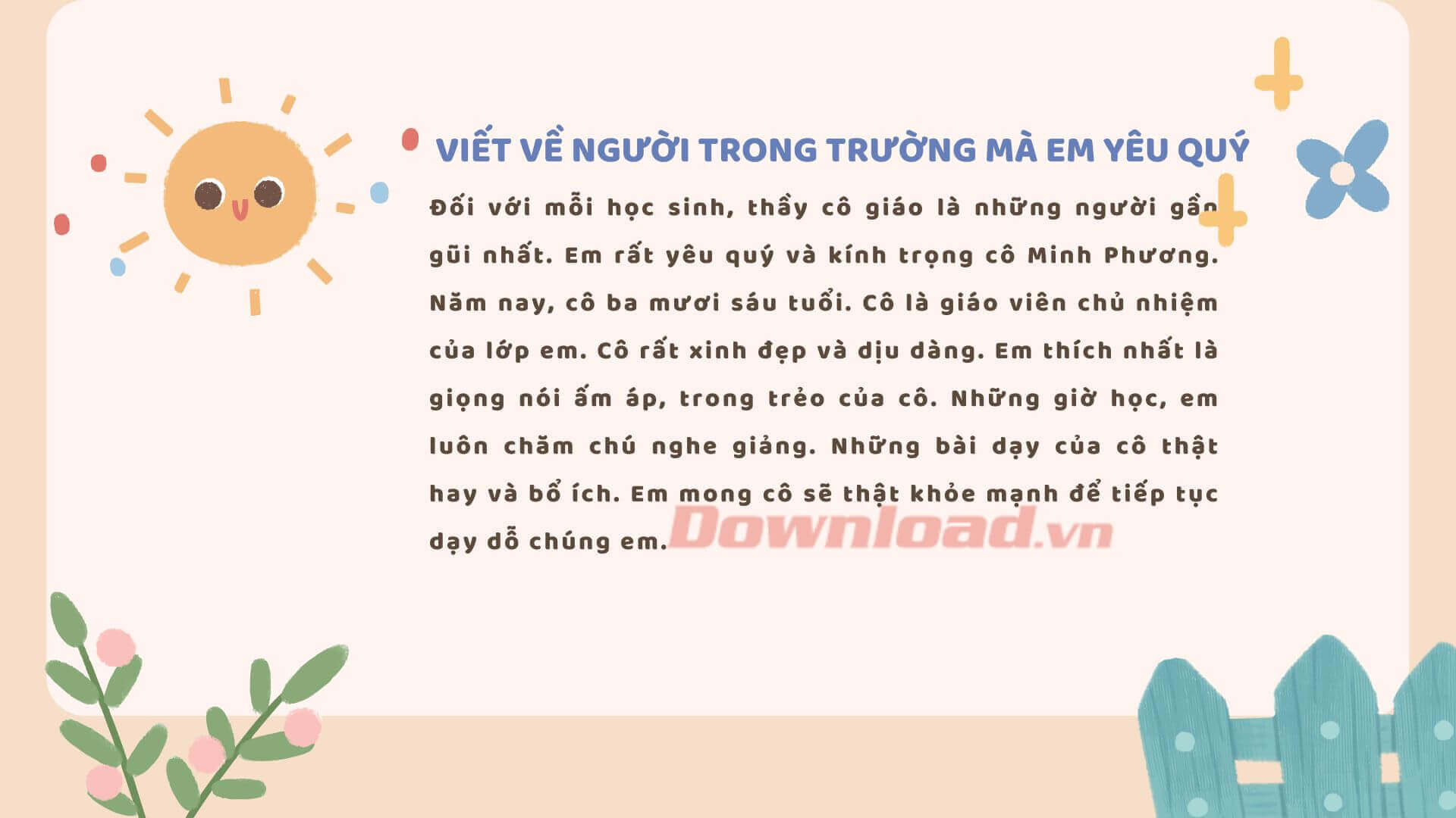 Viết đoạn văn về một người trong trường mà em yêu quý Gallery 2