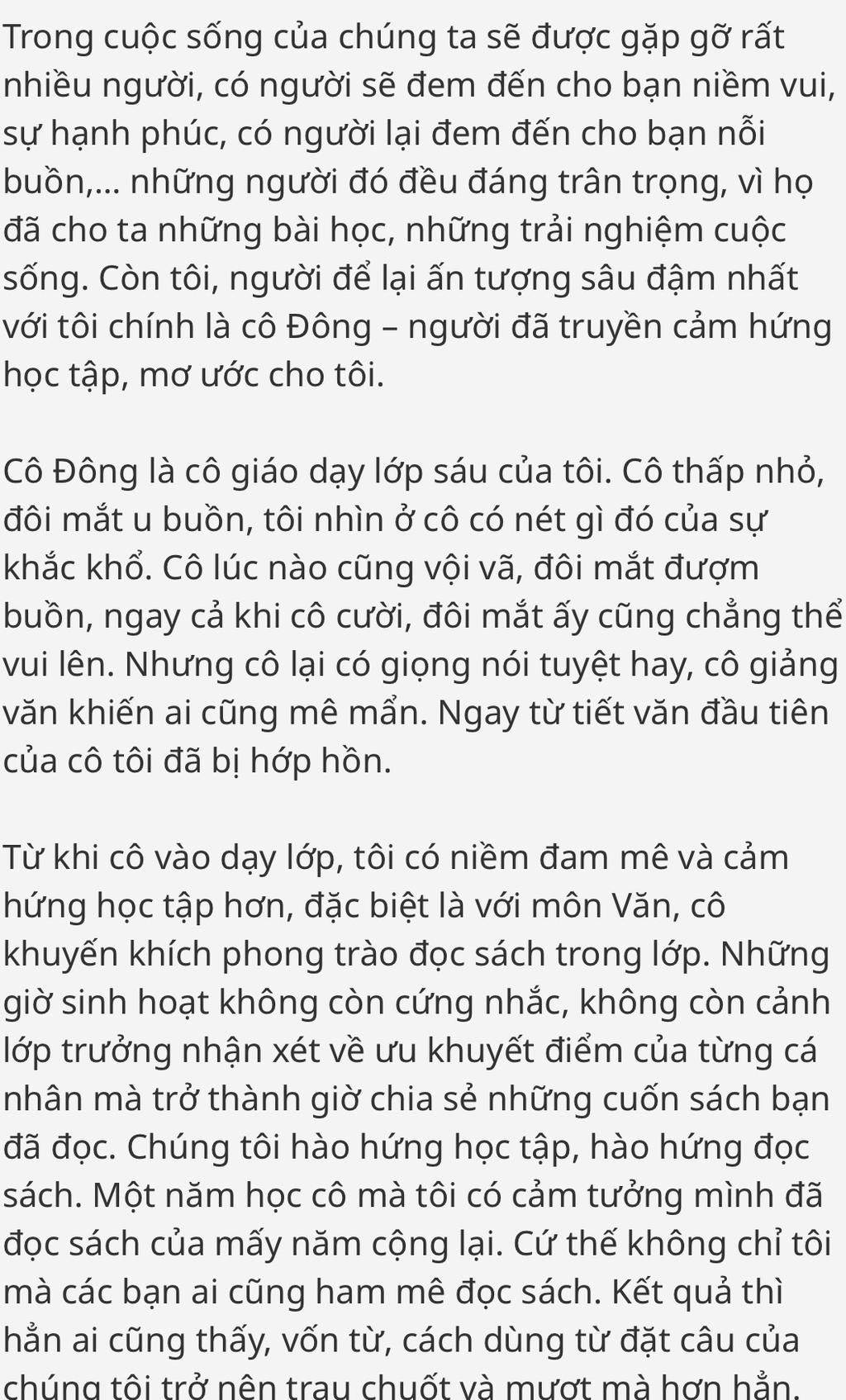 Viết đoạn văn về người truyền cảm hứng