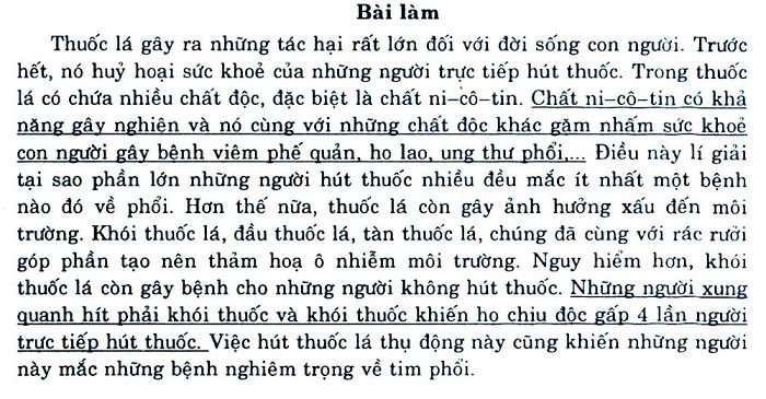 Tác hại khôn lường của thuốc lá đối với học sinh lớp 8