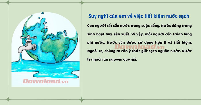 Viết đoạn văn về tiết kiệm nước lớp 3 ngắn gọn Gallery 2