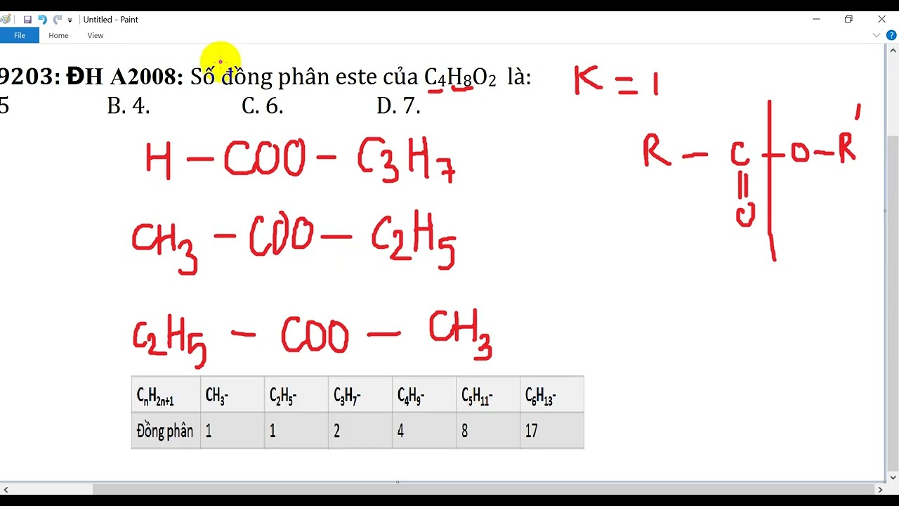 Viết đồng phân este C4H8O2 Gallery 2