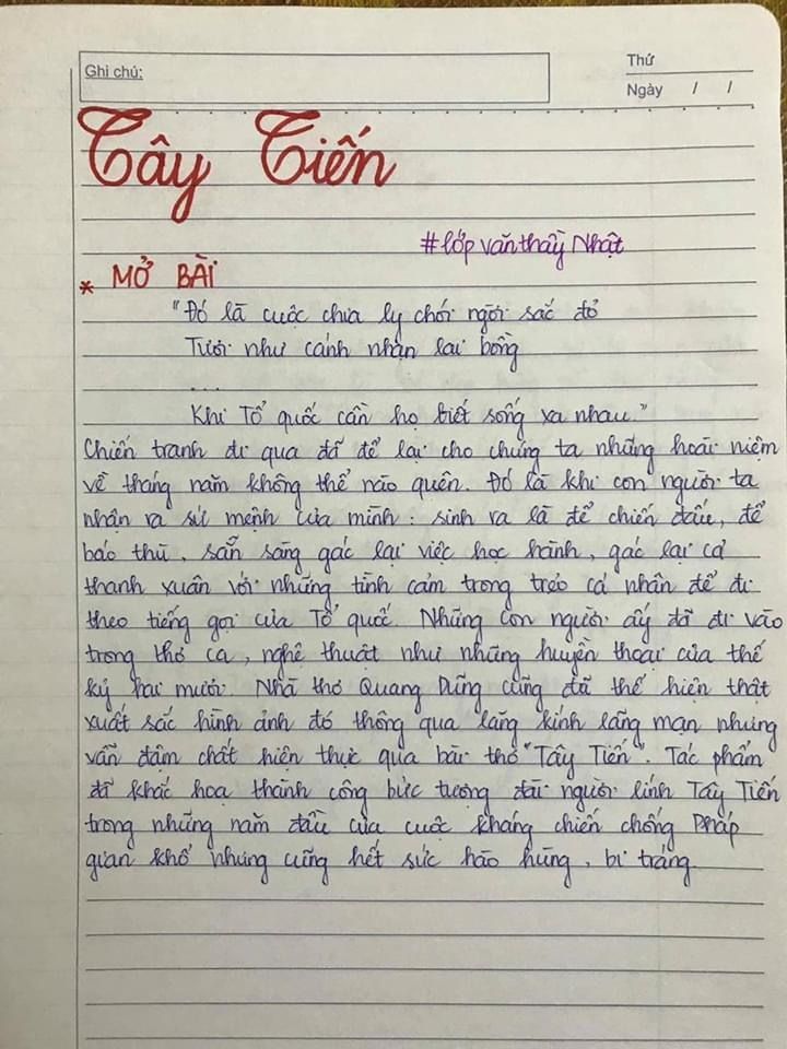 Viết Mở Bài Tây Tiến