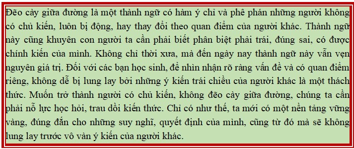 Viết một đoạn văn có sử dụng thành ngữ