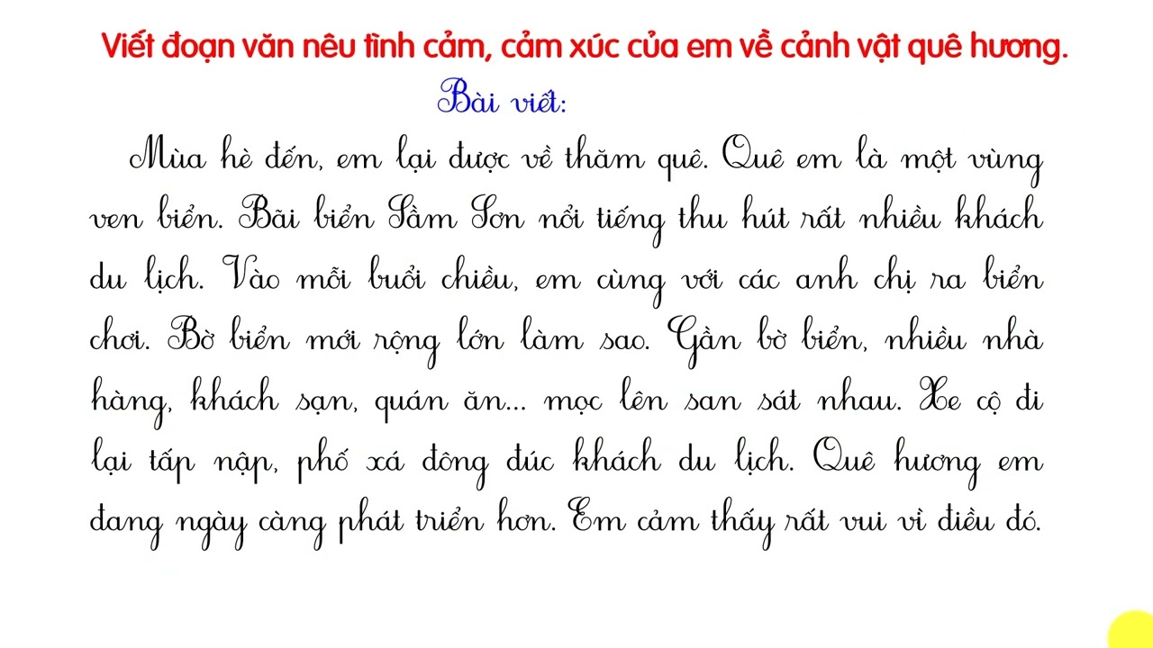 Đoạn Văn Tả Cảnh Đẹp Quê Hương Em Lớp 3 Gallery 2