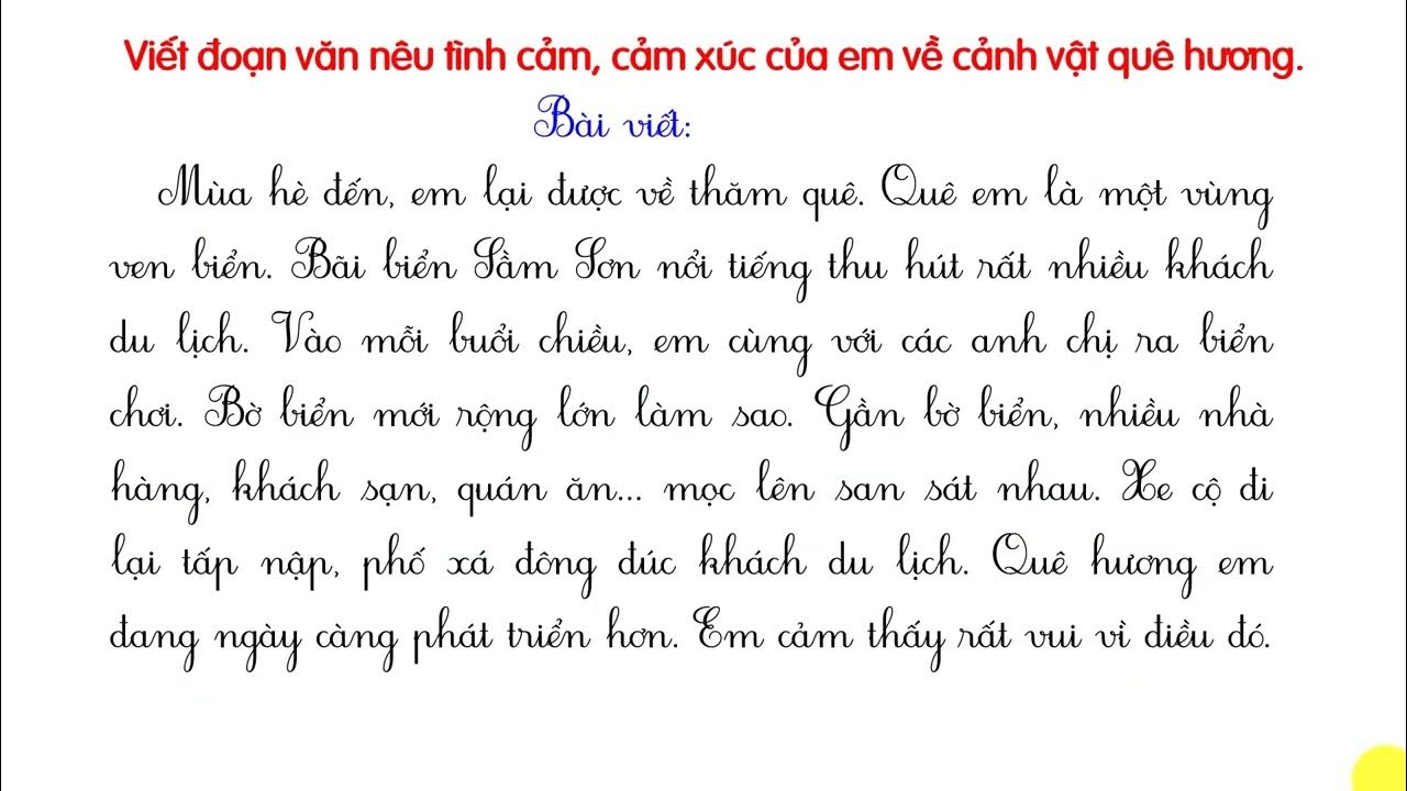 Viết một đoạn văn về quê hương