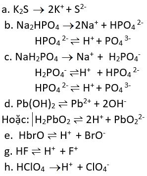 Phương trình điện li của H3PO4