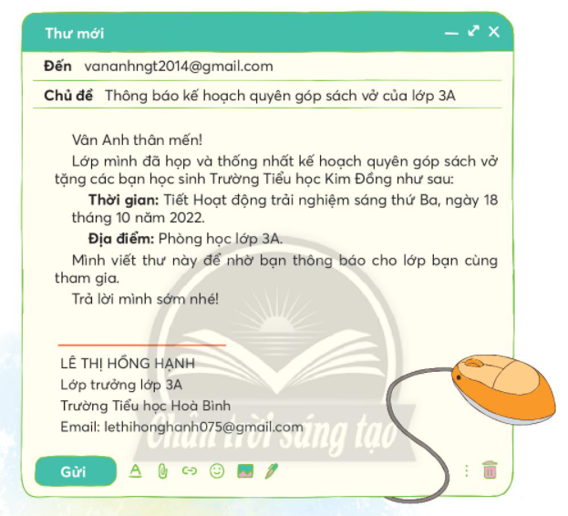 Viết Thư Điện Tử Lớp 3 Chân Trời Sáng Tạo