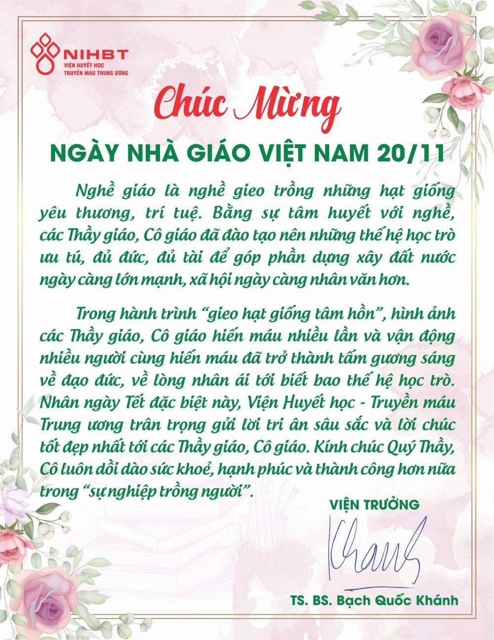 Những Lời Chúc Hay Nhất Dành Tặng Thầy Cô 20/11
