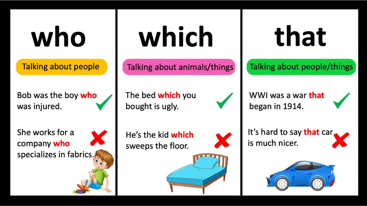 Who, Which, That: Sự khác biệt và cách sử dụng