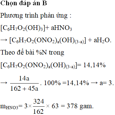 Xenlulozơ tác dụng với HNO3