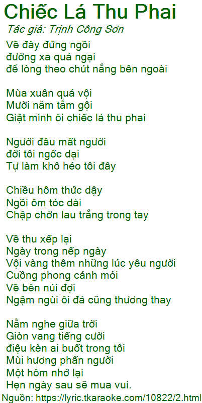Lời Bài Hát Chiếc Lá Thu Phai Gallery 2
