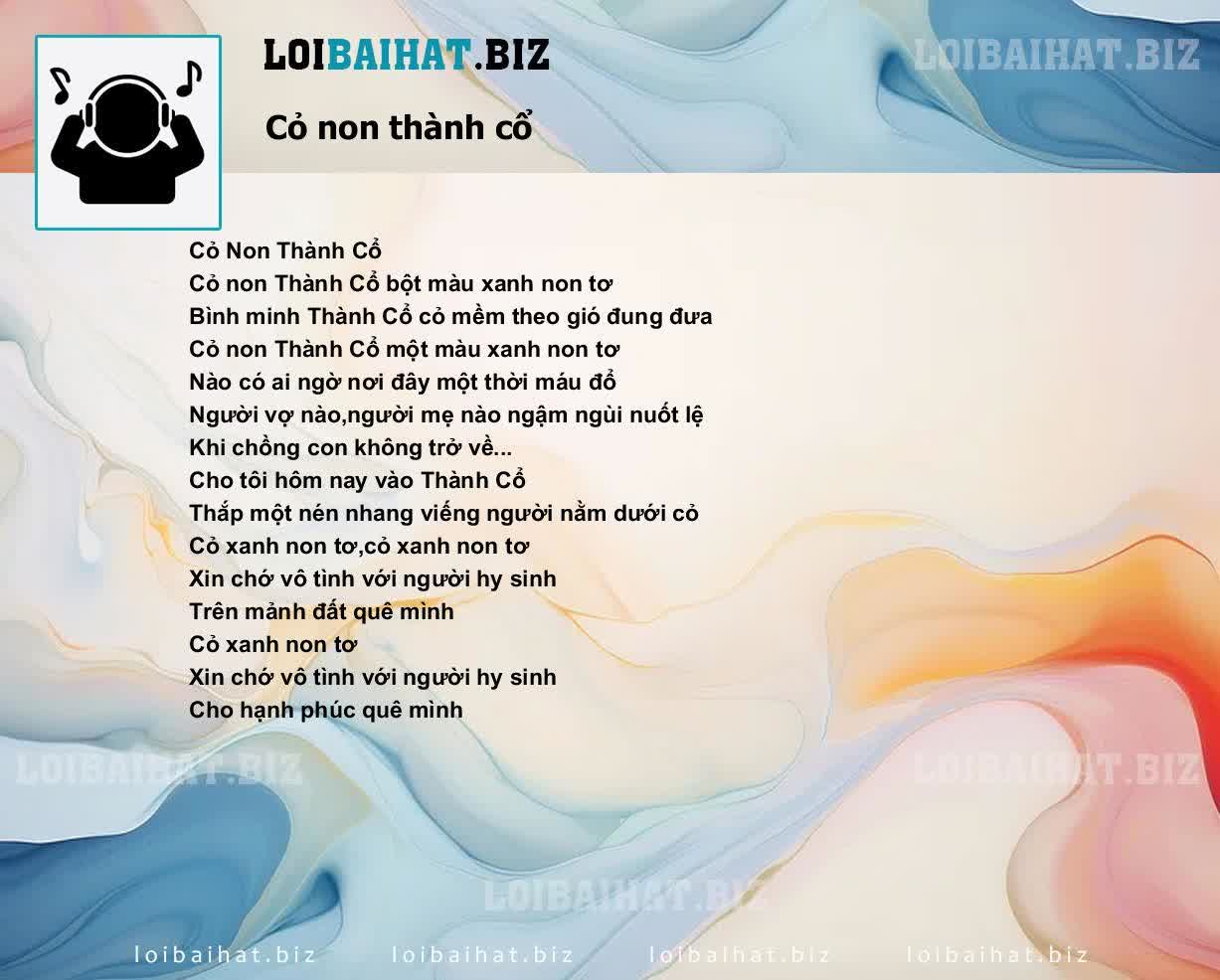 Lời Bài Hát Cỏ Non Thành Cổ Gallery 2
