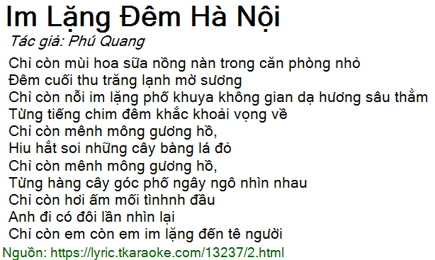 Lời Bài Hát Im Lặng Đêm Hà Nội Gallery 2