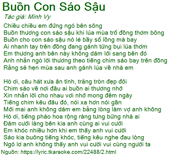 Lời Bài Hát Buồn Con Sáo Sậu Gallery 2