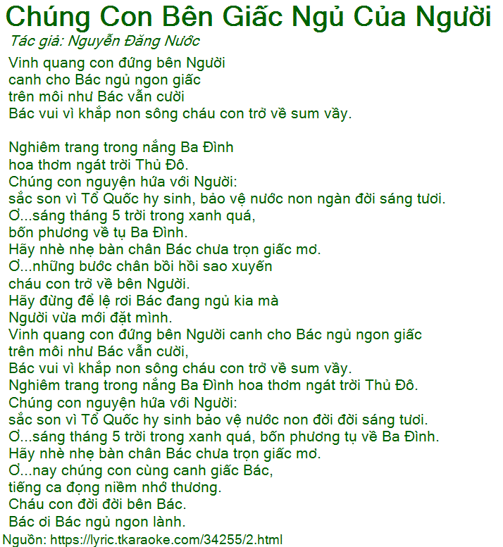 Lời Bài Hát Chúng Con Canh Giấc Ngủ Cho Người Gallery 2