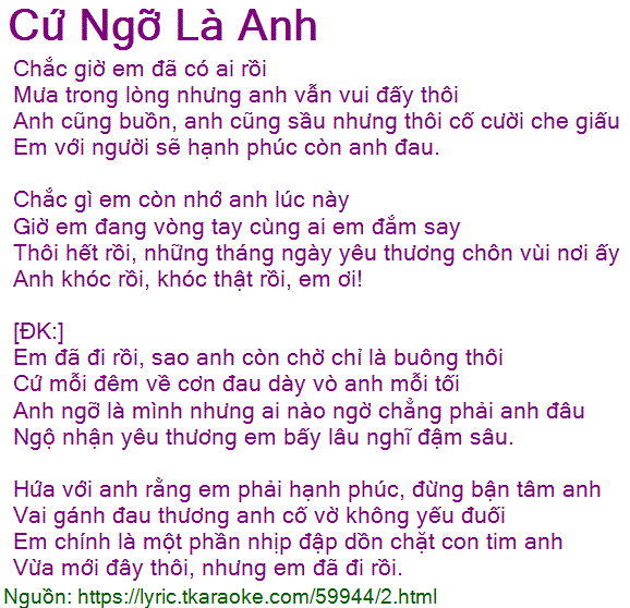 Lời Bài Hát Cứ Ngỡ Là Anh Gallery 2