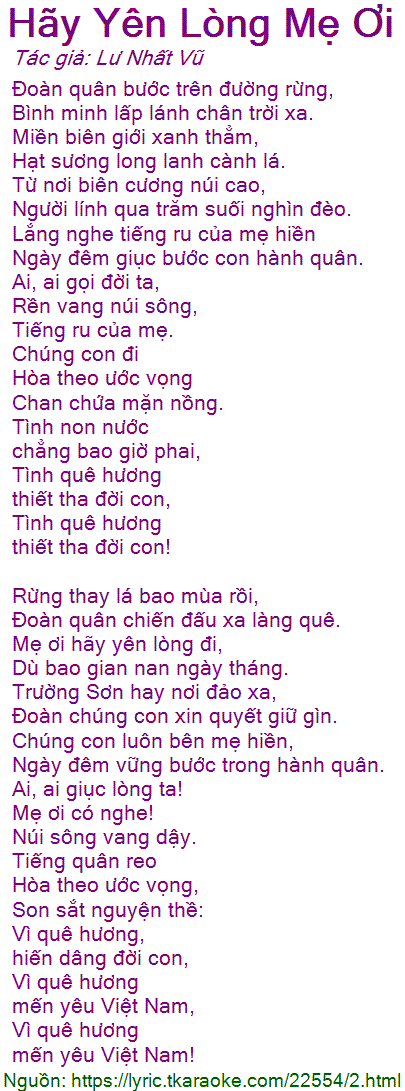 Hãy Yên Lòng Mẹ Ơi - Lời Bài Hát Và Cảm Xúc Gallery 2