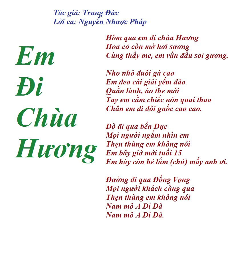 Lời Bài Hát Hôm Qua Em Đi Chùa Hương Gallery 2