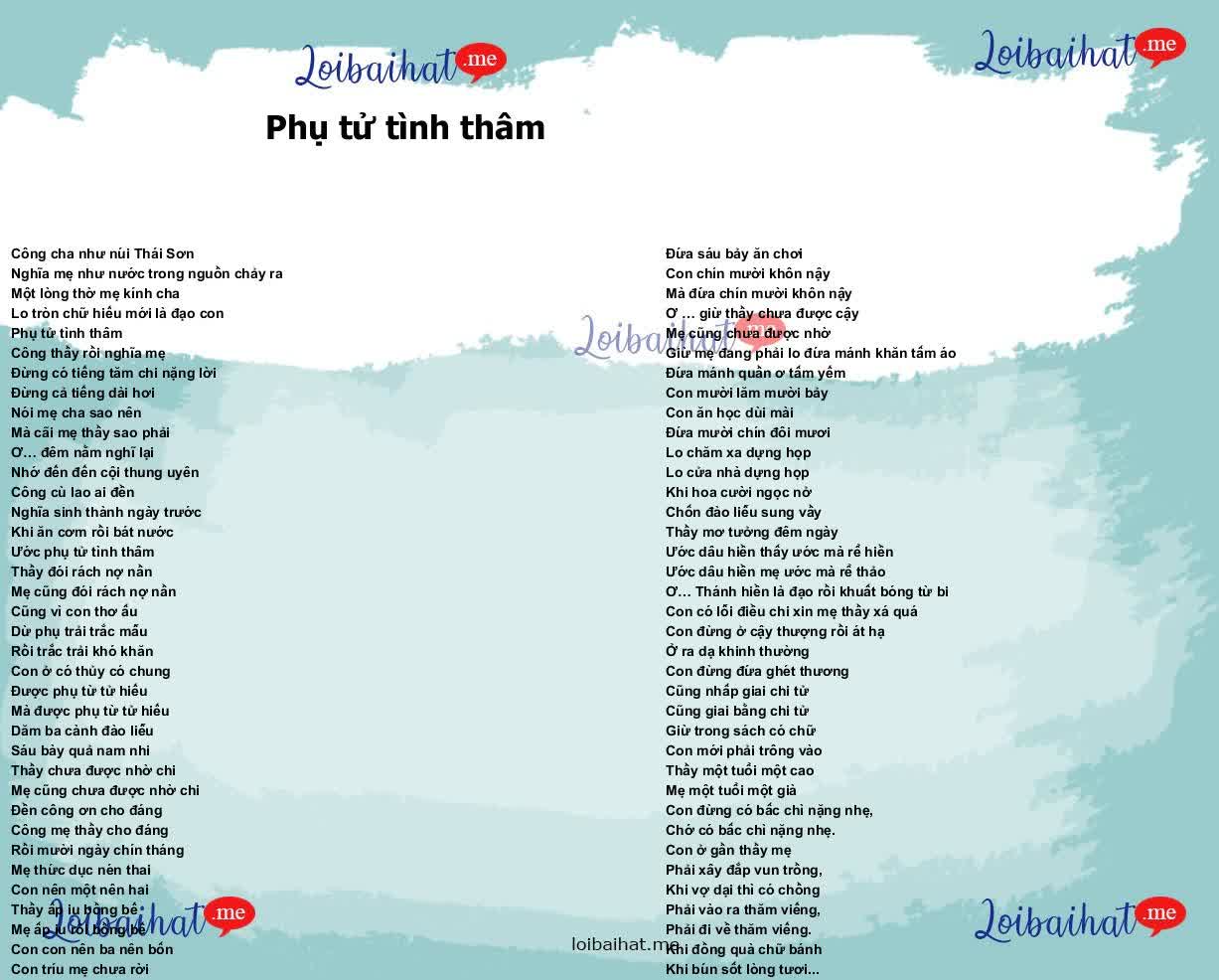 Lời Bài Hát Phụ Tử Tình Thâm Gallery 2