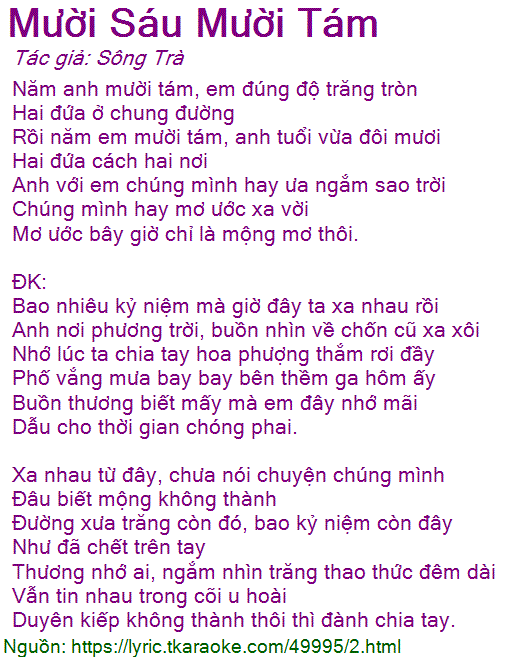 Lời Bài Hát Mười Tám Đôi Mươi Gallery 1