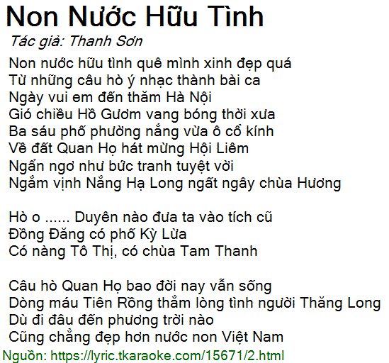 Lời Bài Hát Non Nước Hữu Tình Gallery 1