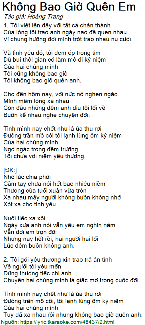 Không Bao Giờ Quên Em Gallery 1