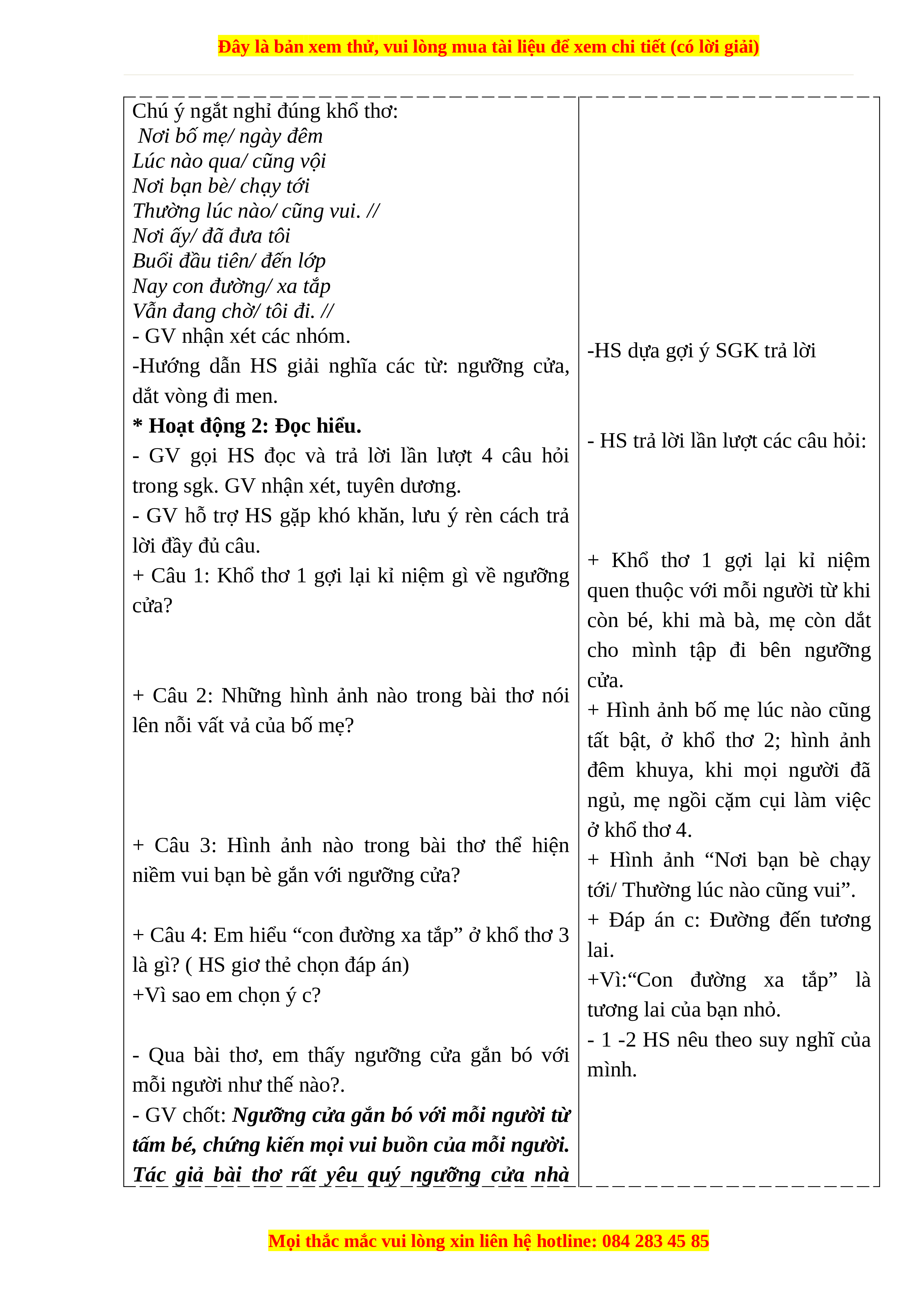Bài Thơ Ngưỡng Cửa Lớp 3 Hay Nhất Gallery 2