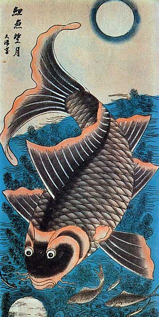 Cá Chép Trông Trăng Tranh Hàng Trống Gallery 1
