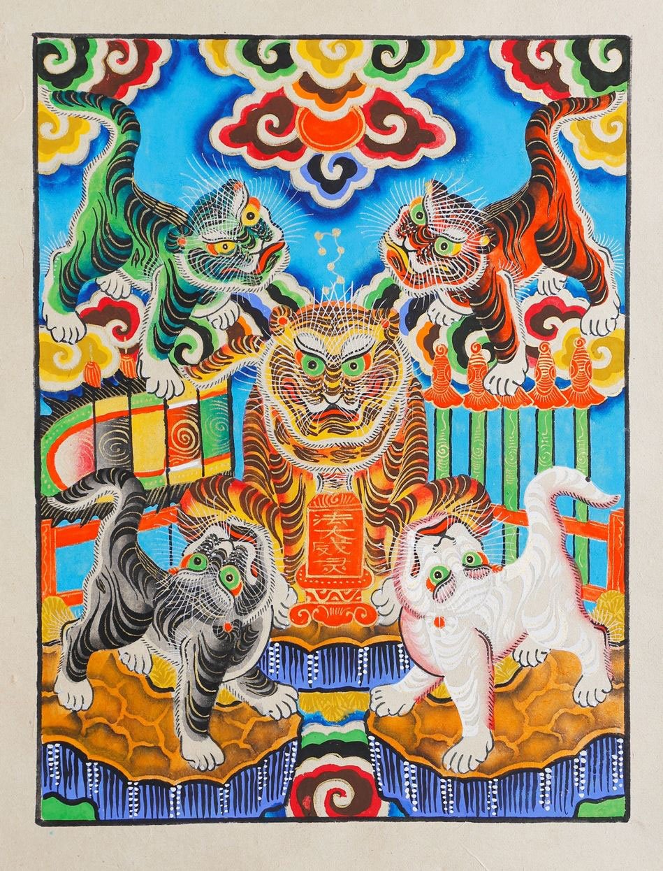 Tranh Ngũ Hổ Hàng Trống Gallery 1