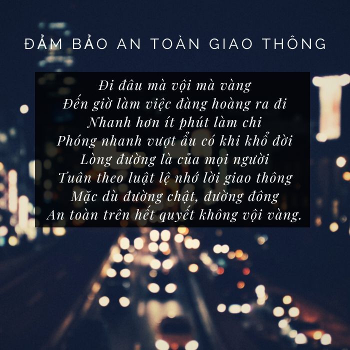 Thơ An Toàn Giao Thông: Những Bài Thơ Hay Về An Toàn Giao Thông Gallery 2